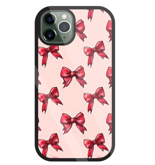 Red Ribbon Glass Case For Apple iPhone 11 Pro