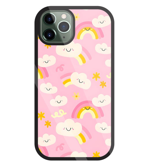 Smile Clouds With  Rainbow Glass Case For Apple iPhone 11 Pro