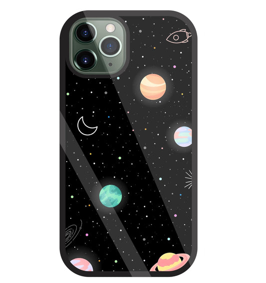 Space Galaxy Glass Case For Apple iPhone 11 Pro