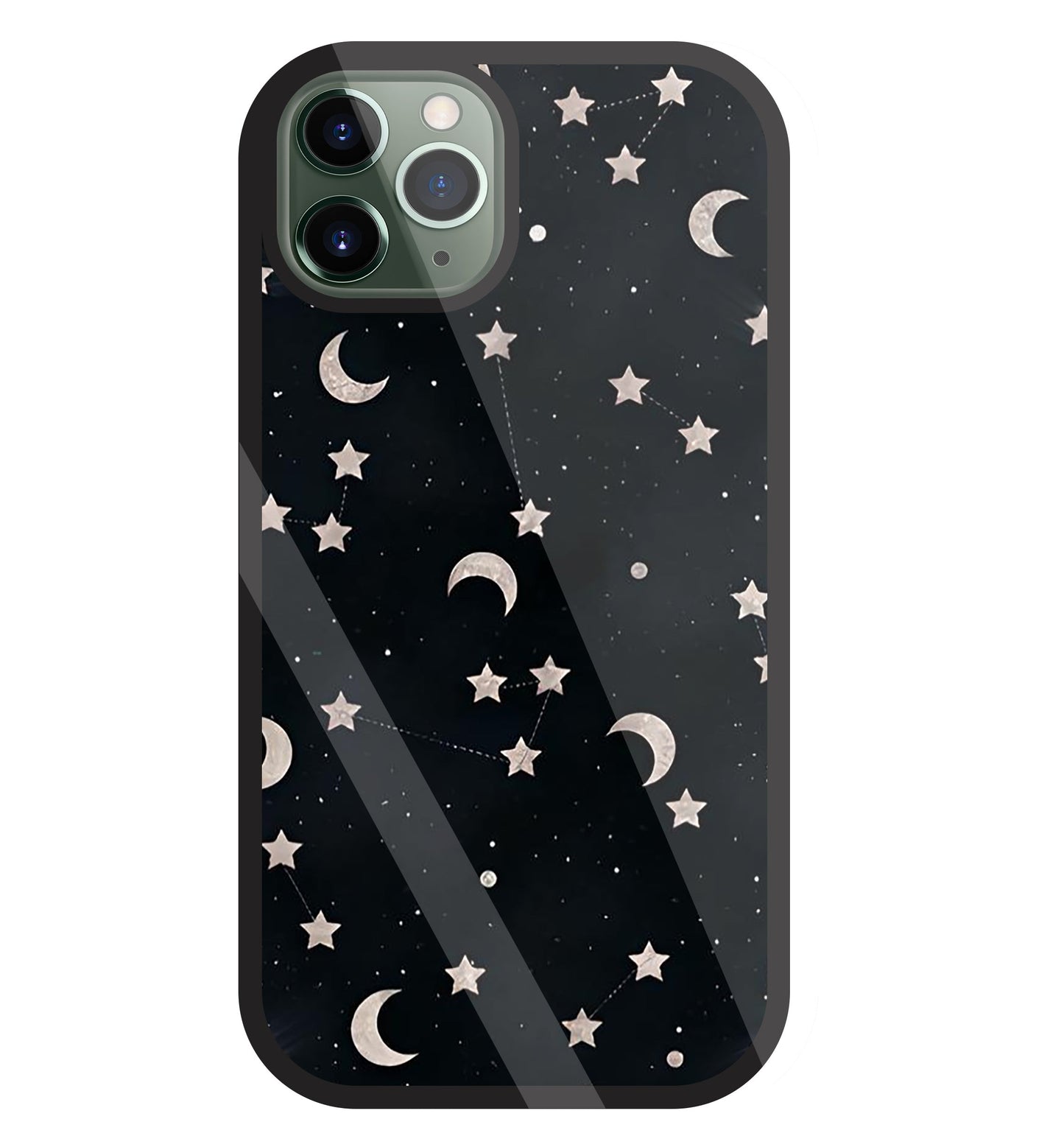 Star And Hulf Moon Space Glass Case For Apple iPhone 11 Pro