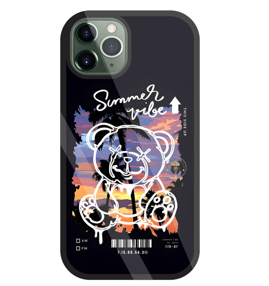 Summer Vibe Bear Glass Case For Apple iPhone 11 Pro