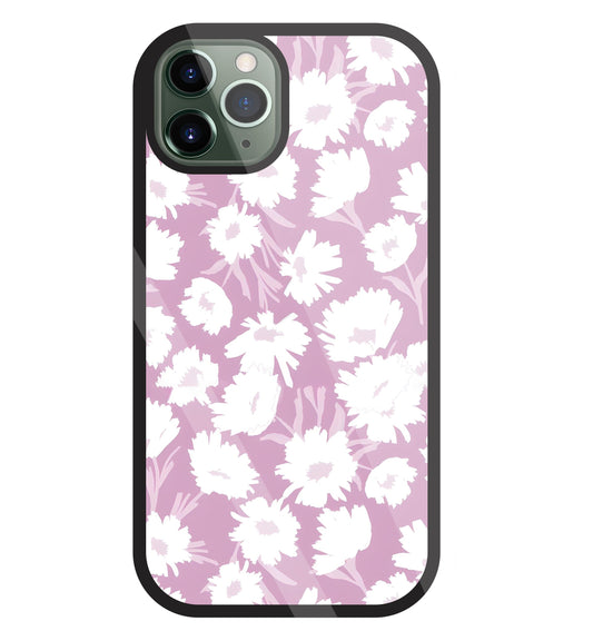 White Sunflower Glass Case For Apple iPhone 11 Pro