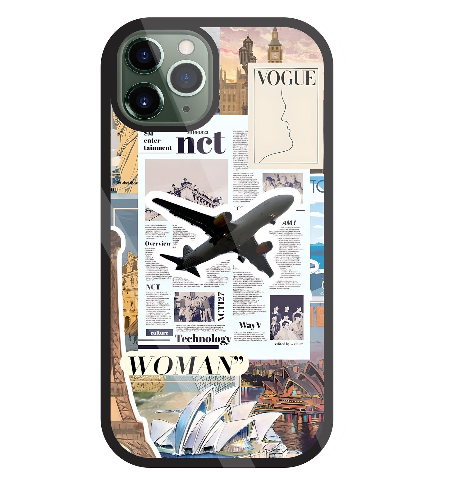 Woman Aeroplane Glass Case For Apple iPhone 11 Pro