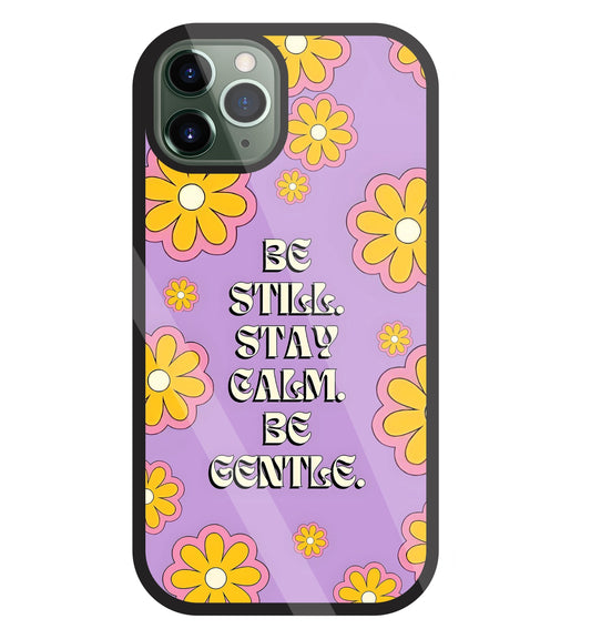 Yellow Flowers With Quotes Glass Case For Apple iPhone 11 Pro
