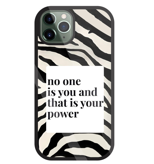 Zebra pattern with quote Glass Case For Apple iPhone 11 Pro