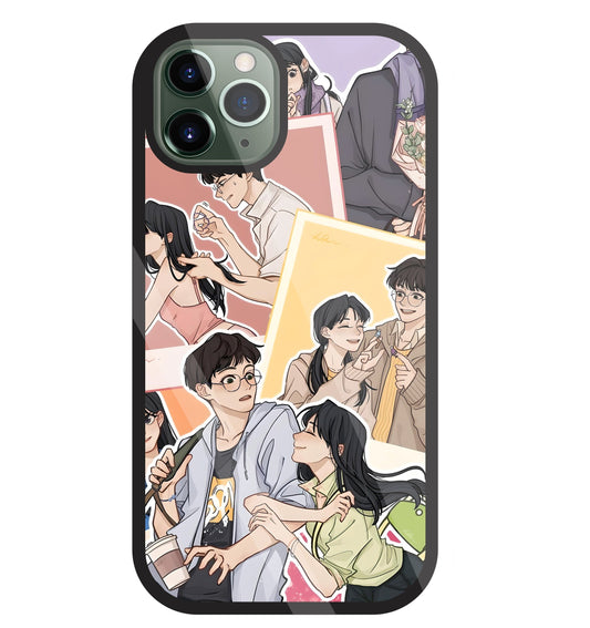 Korean Couples Glass Case For Apple iPhone 11 Pro