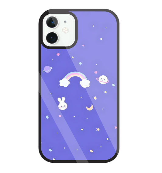 Rainbow with stars Glass Case For Apple iPhone 11