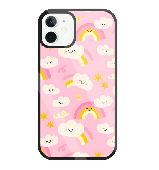 Smile Clouds With  Rainbow Glass Case For Apple iPhone 11