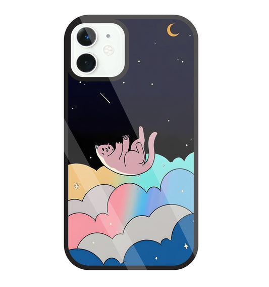 Space Cat Art Glass Case For Apple iPhone 11
