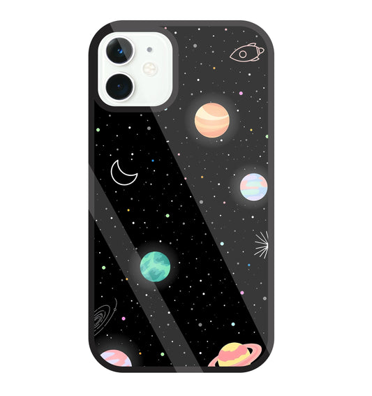 Space Galaxy Glass Case For Apple iPhone 11