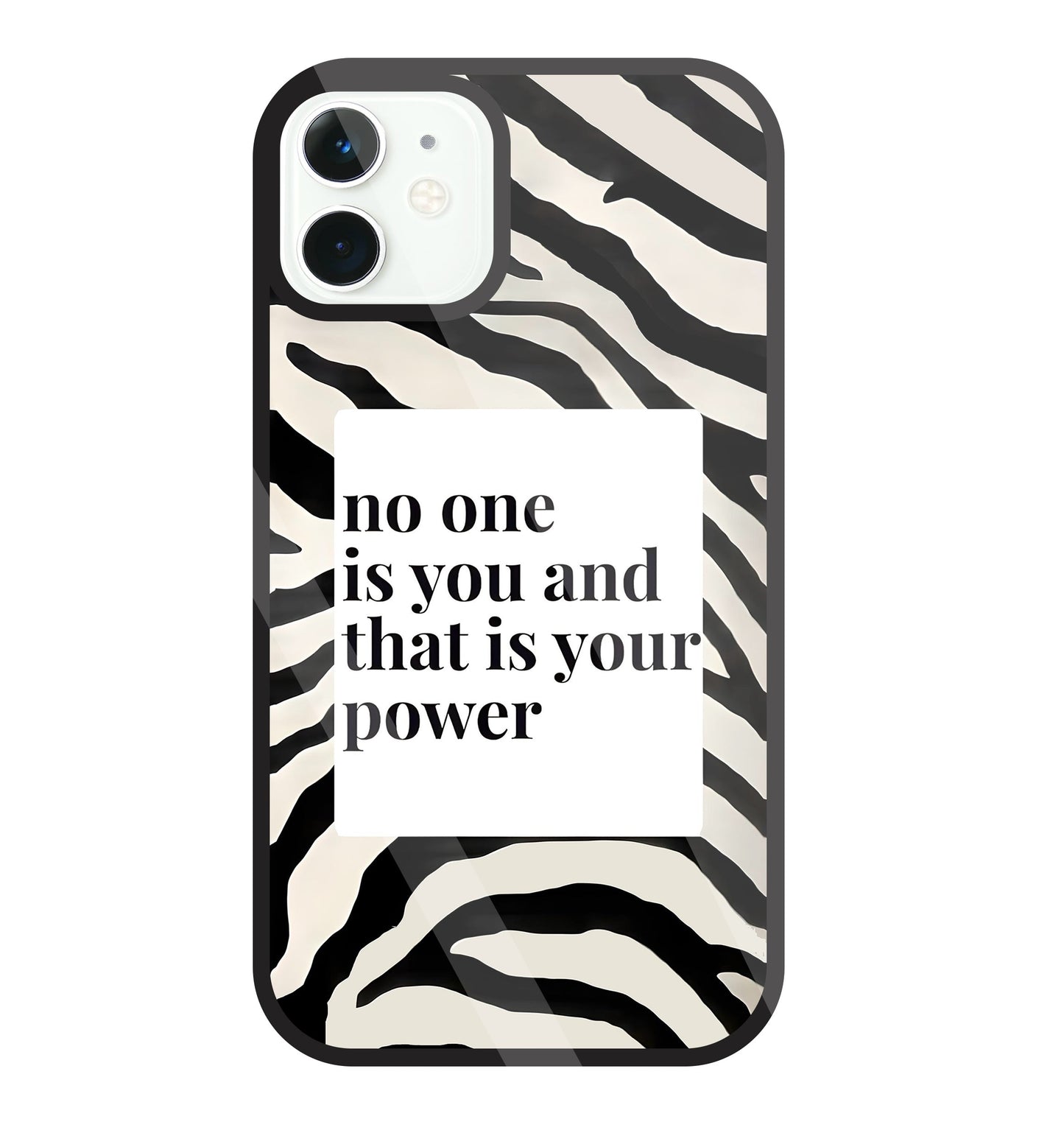 Zebra pattern with quote Glass Case For Apple iPhone 11