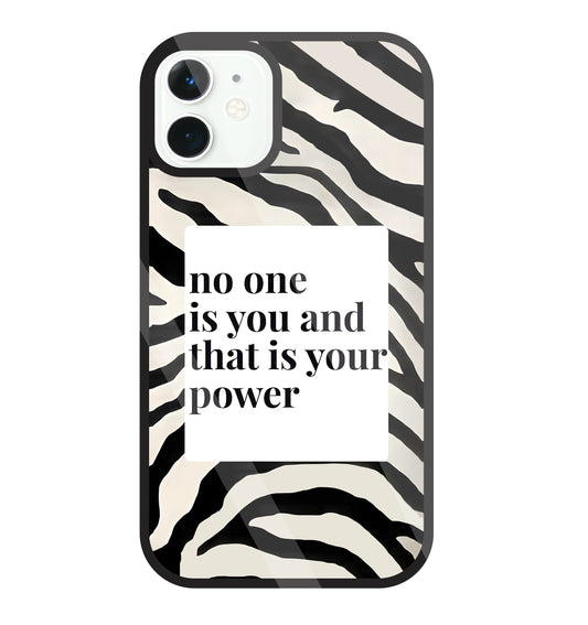 Zebra pattern with quote Glass Case For Apple iPhone 11