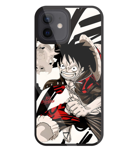 Angry Luffy Glass Case For Apple iPhone 12