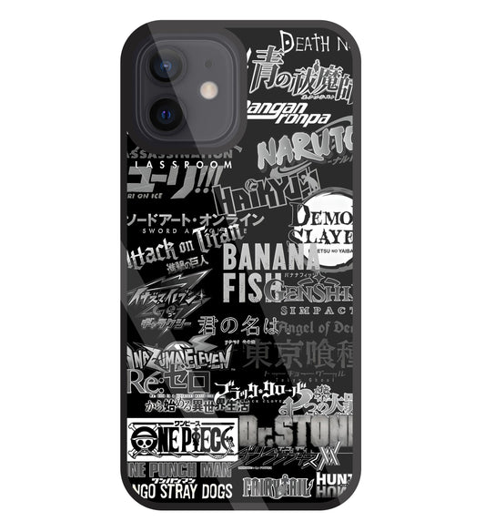 Anime Symbol Glass Case For Apple iPhone 12