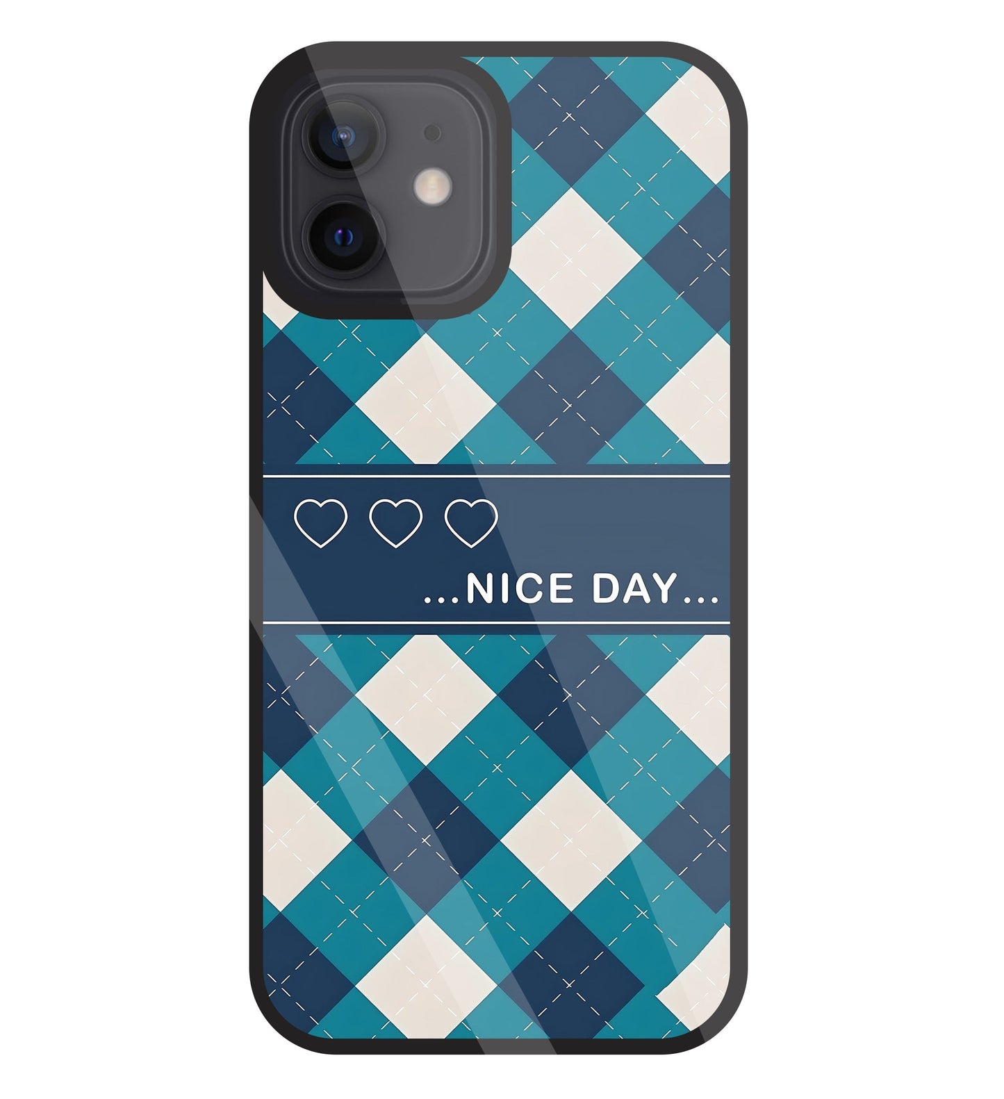 Argyle sweater pattern Glass Case For Apple iPhone 12