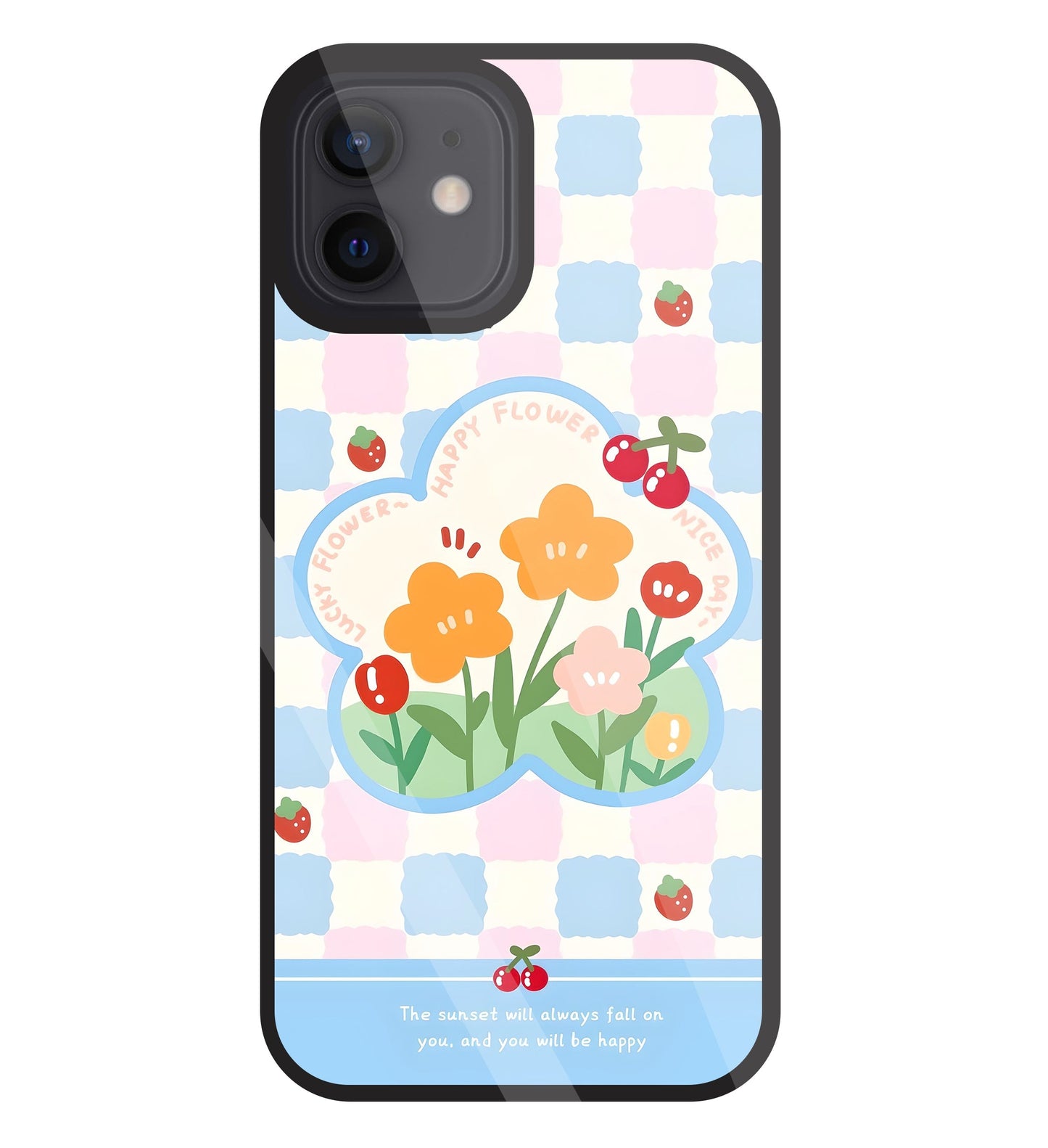 Cherry Blossom Glass Case For Apple iPhone 12