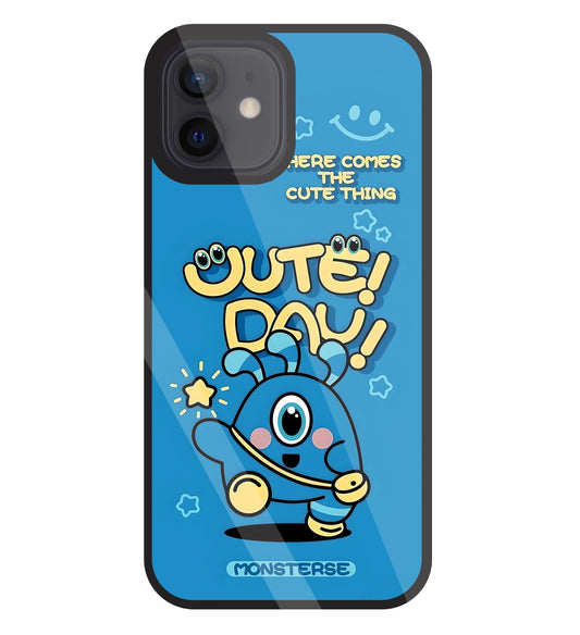 Cute Day! Monsterse Blue Glass Case For Apple iPhone 12
