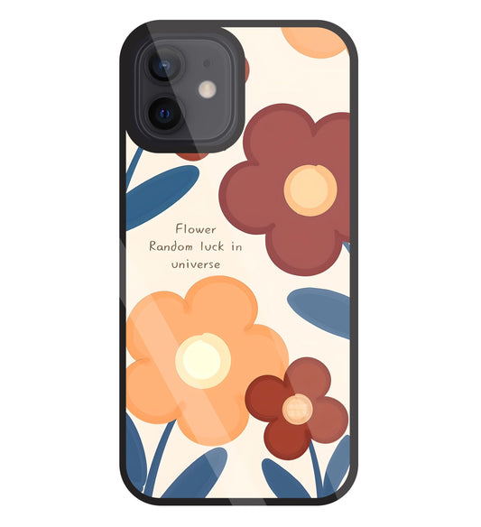 Flower Random Luck Glass Case For Apple iPhone 12