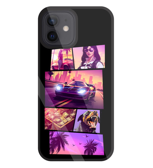 GTA 6 Glass Case For Apple iPhone 12