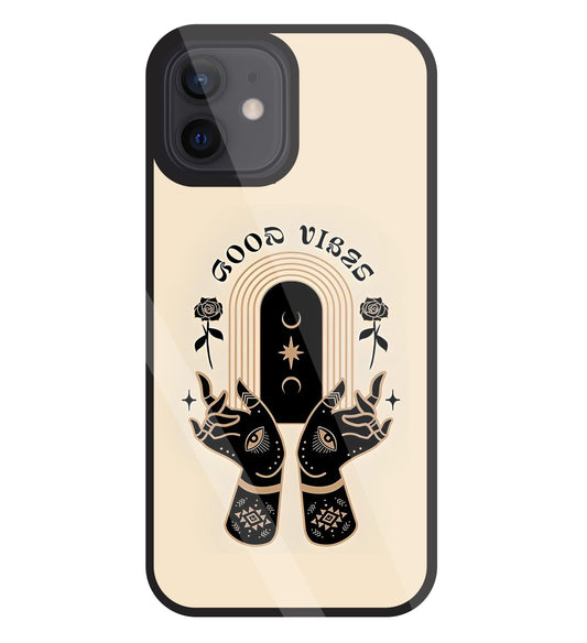 Good Vibes Hands Glass Case For Apple iPhone 12