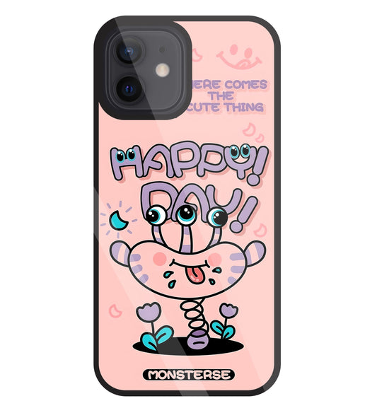 Happy Day Monsterse Pink Glass Case For Apple iPhone 12