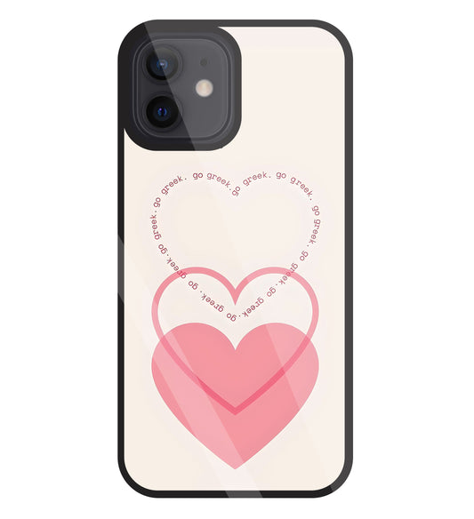 Heart Glass Case For Apple iPhone 12
