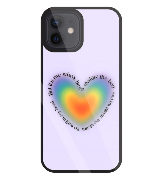 Heart With Neon Colour Glass Case For Apple iPhone 12