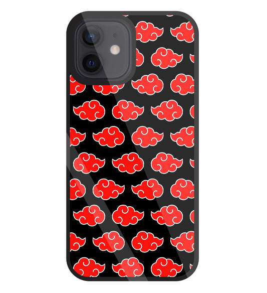 Japanese Clouds Seamless Pattern Glass Case For Apple iPhone 12