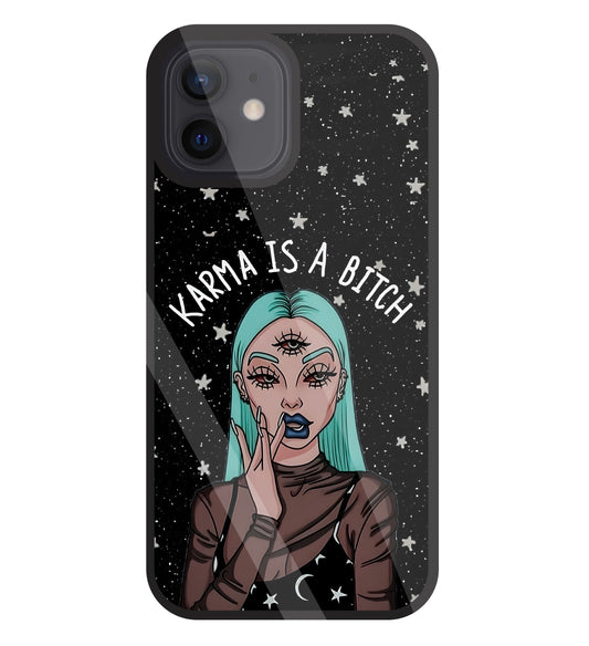 Karma Is A Bitch Glass Case For Apple iPhone 12