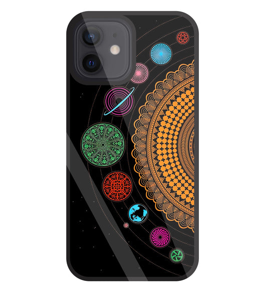 Mandala Patterns Universe Glass Case For Apple iPhone 12