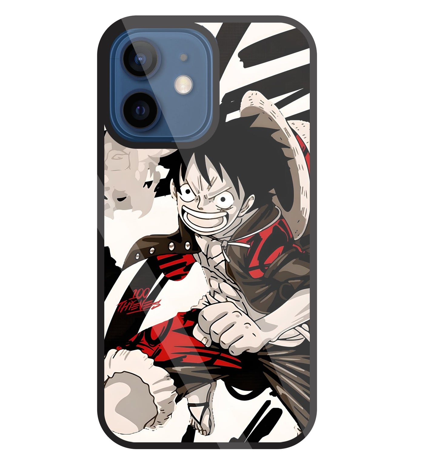 Angry Luffy Glass Case For Apple iPhone 12 Mini