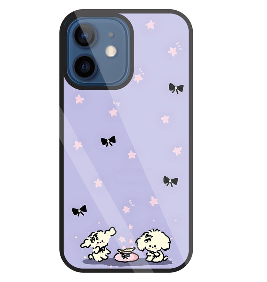 Black Ribbon With Stars Glass Case For Apple iPhone 12 Mini