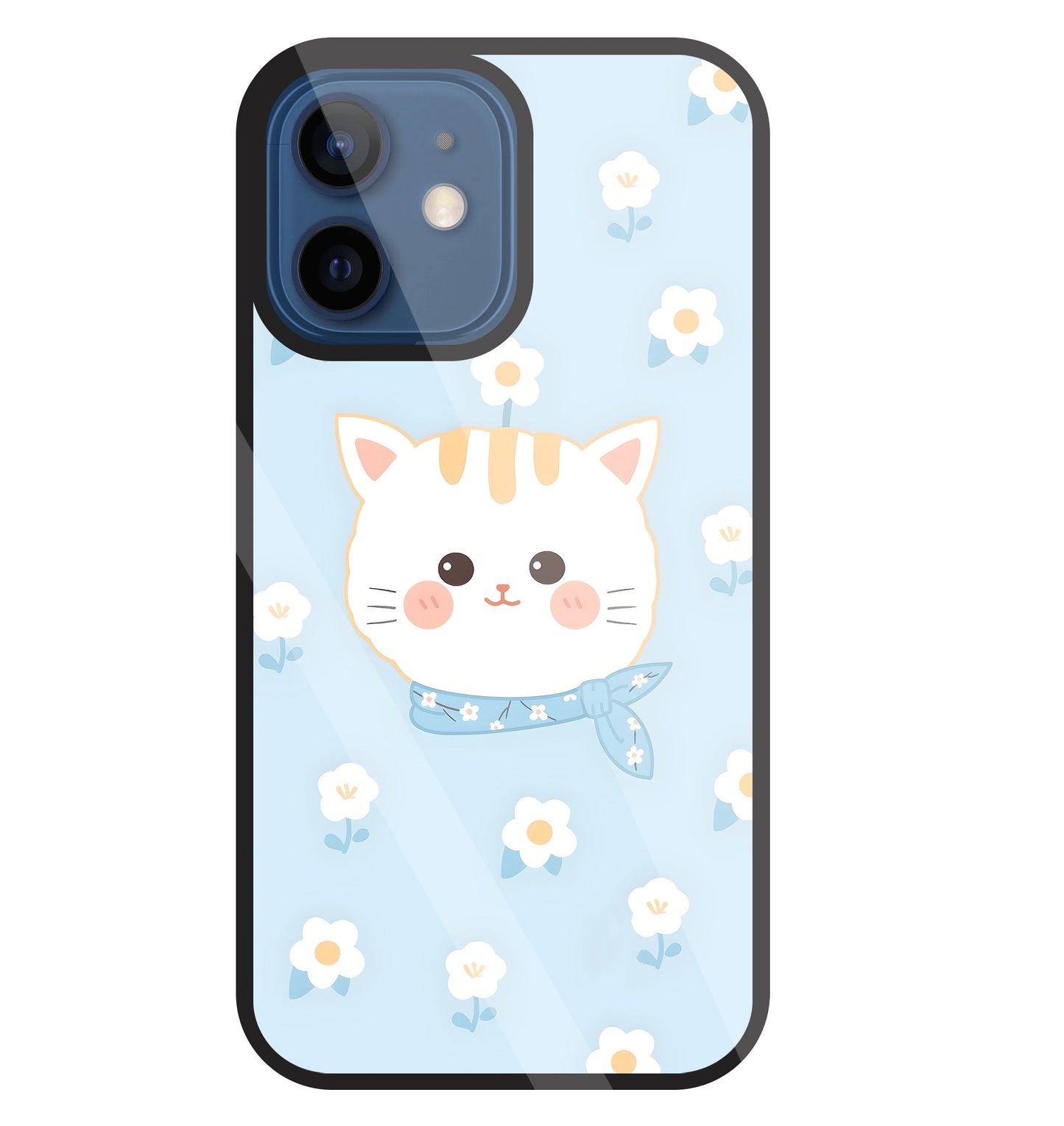 Cute Kitten Glass Case For Apple iPhone 12 Mini