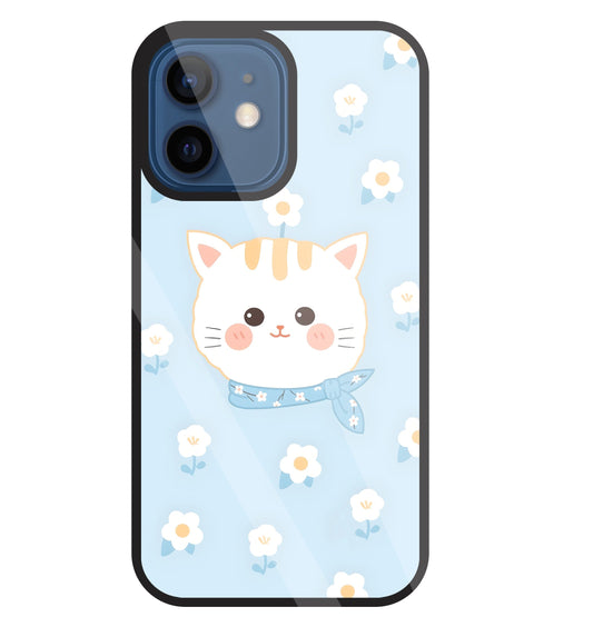 Cute Kitten Glass Case For Apple iPhone 12 Mini