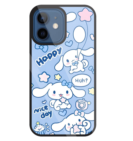Cute Puppy Girl Glass Case For Apple iPhone 12 Mini