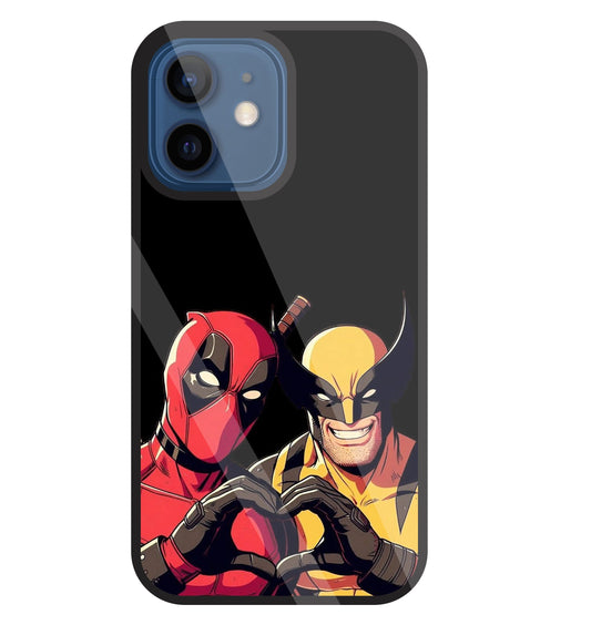 Deadpool And Wolverine Glass Case For Apple iPhone 12 Mini