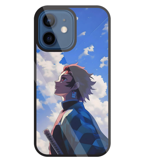 Demon Slayer-Tanjiro Kamado Glass Case For Apple iPhone 12 Mini