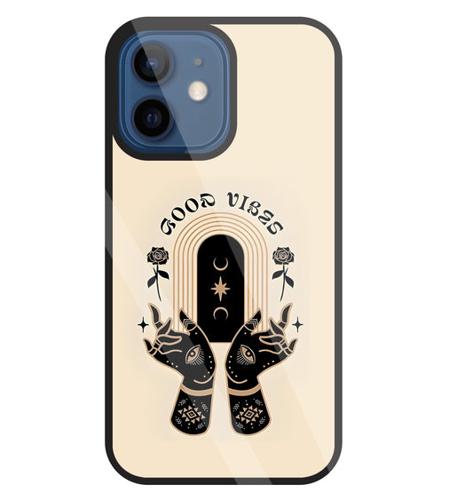 Good Vibes Hands Glass Case For Apple iPhone 12 Mini
