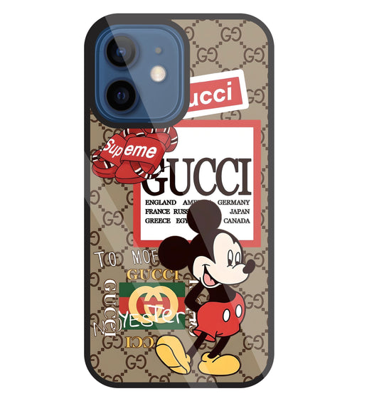 Gucci Mickey Glass Case For Apple iPhone 12 Mini