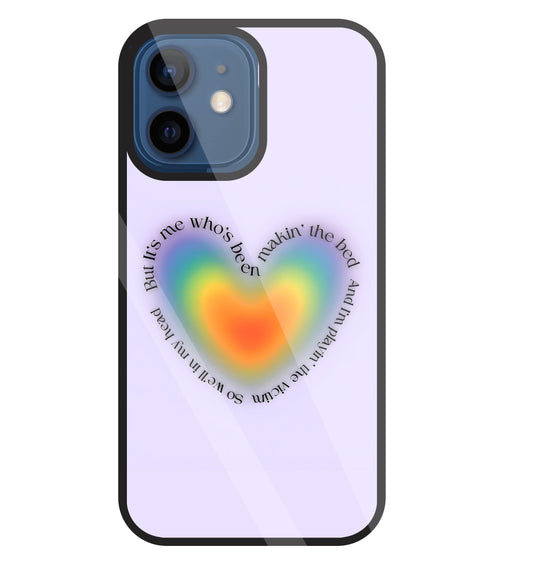 Heart With Neon Colour Glass Case For Apple iPhone 12 Mini
