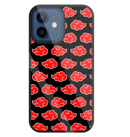 Japanese Clouds Seamless Pattern Glass Case For Apple iPhone 12 Mini