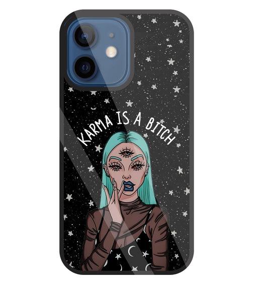 Karma Is A Bitch Glass Case For Apple iPhone 12 Mini