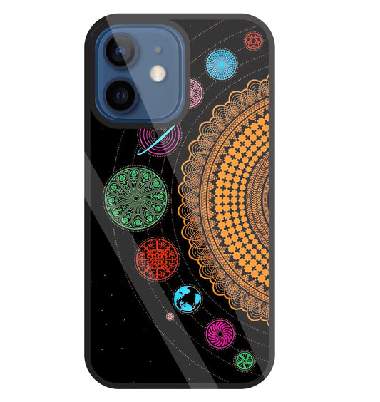 Mandala Patterns Universe Glass Case For Apple iPhone 12 Mini
