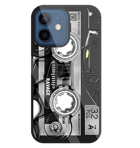 Microcassette Glass Case For Apple iPhone 12 Mini