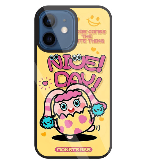 Nice Day Monsterse Yellow Glass Case For Apple iPhone 12 Mini