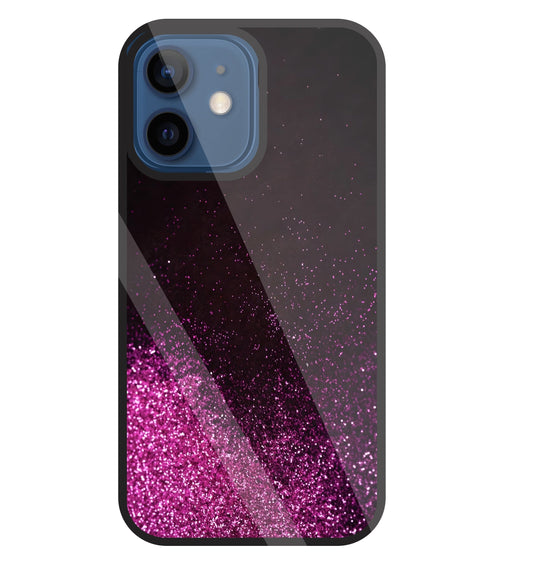 Pink Glitters Glass Case For Apple iPhone 12 Mini