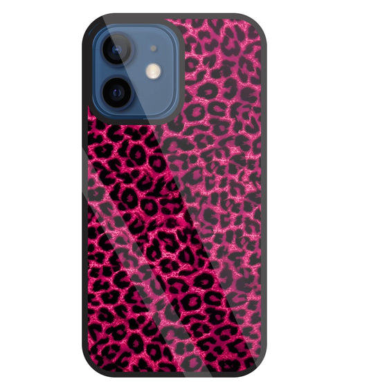 Pink Leopard Glass Case For Apple iPhone 12 Mini