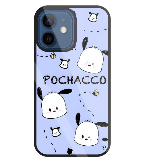 Pochacco Puppy Levender Glass Case For Apple iPhone 12 Mini