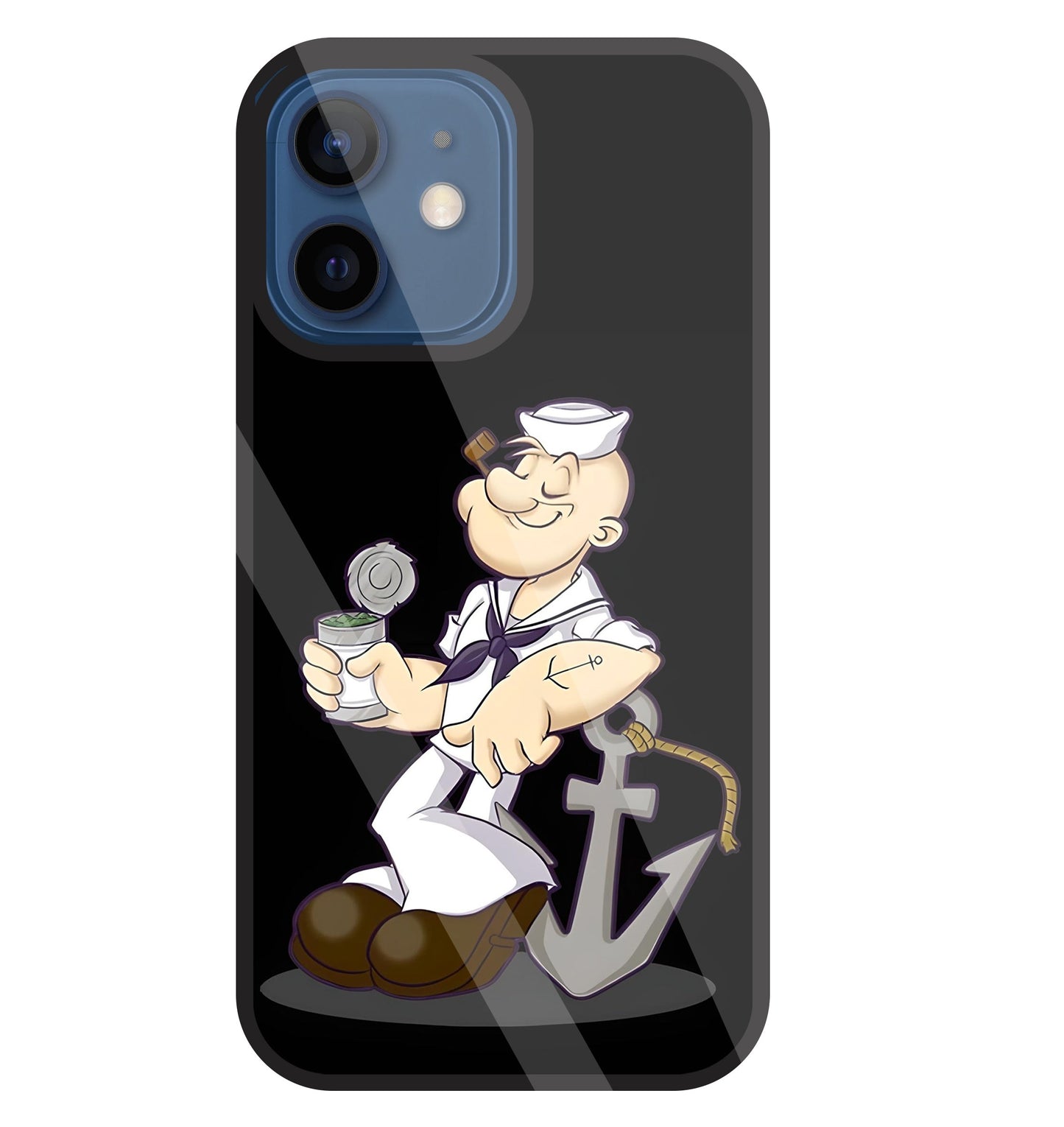 Popeye The Sailor Glass Case For Apple iPhone 12 Mini