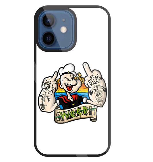 Popeye Weed Glass Case For Apple iPhone 12 Mini
